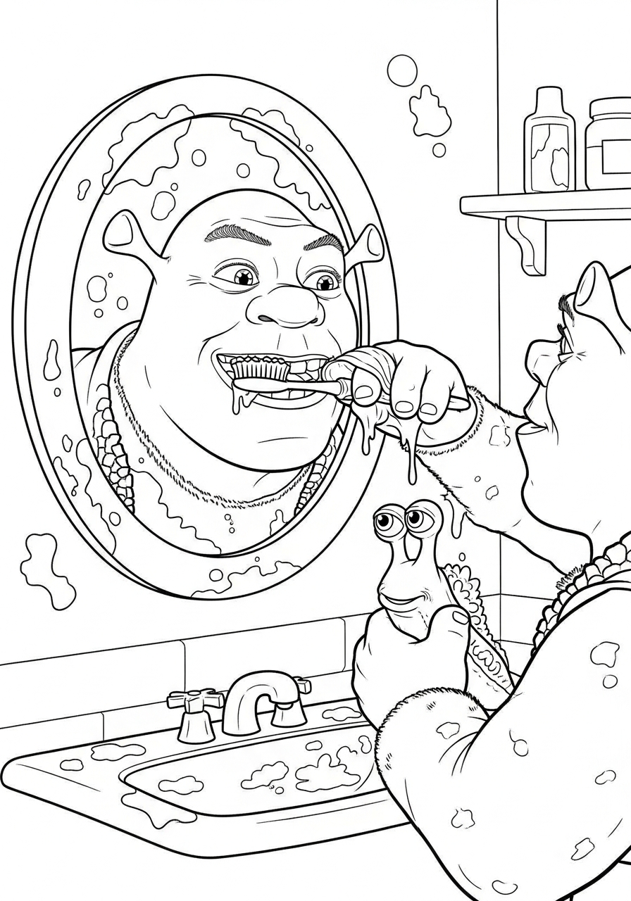 Shrek Coloring Pages 3 Shrek template for coloring