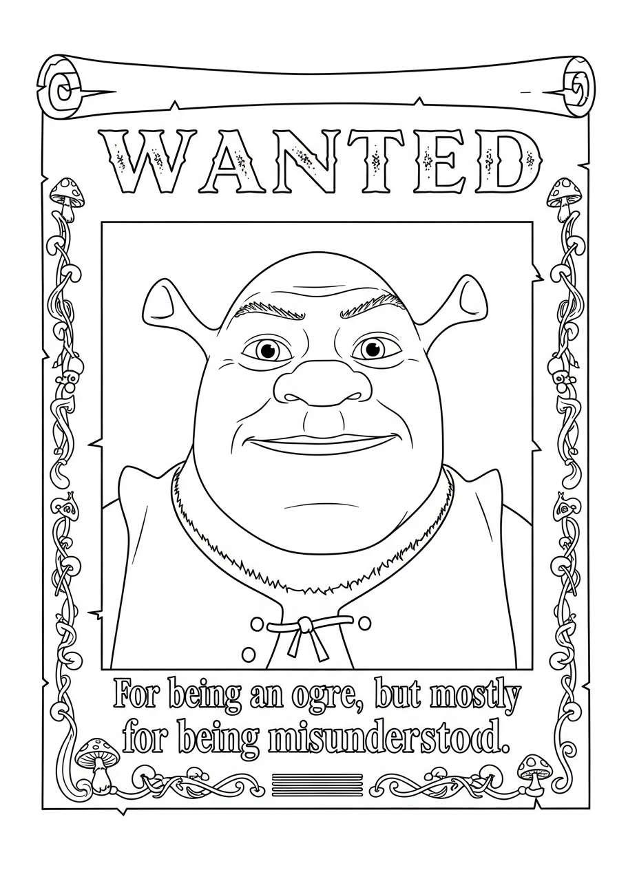 Shrek Coloring Pages 9 cute Shrek coloring pages