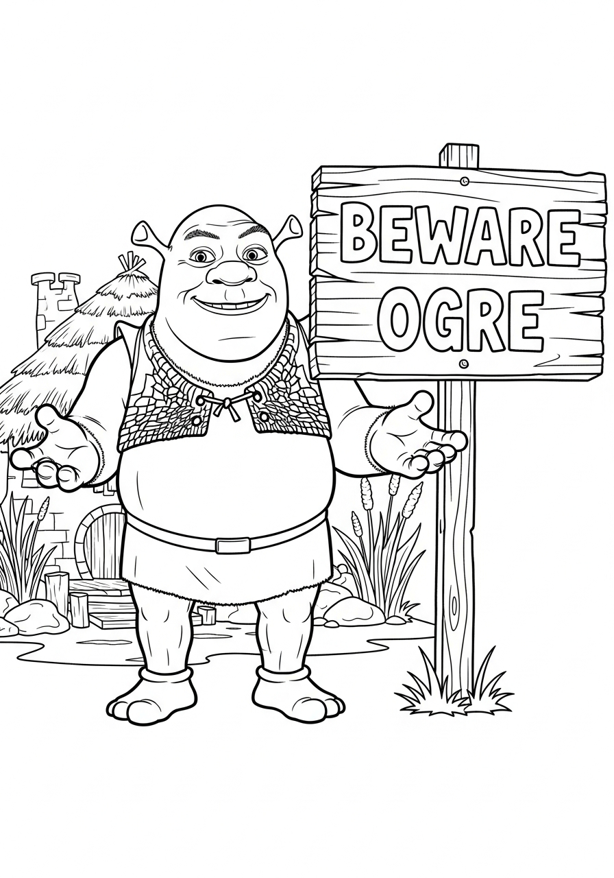 Shrek Coloring Pages 22 full size Shrek coloring pages