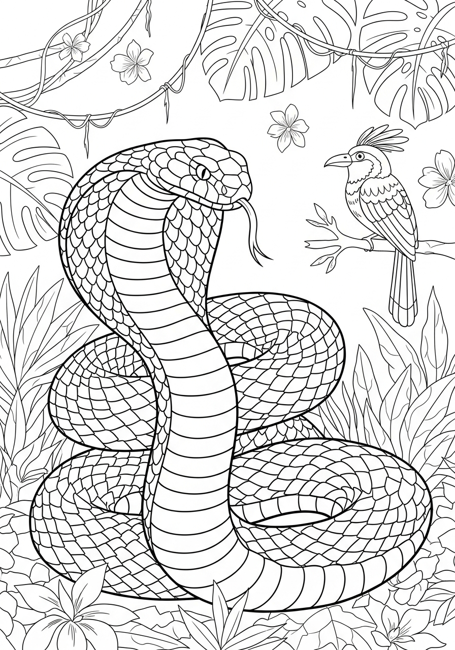 King Cobra coloring pages high quality