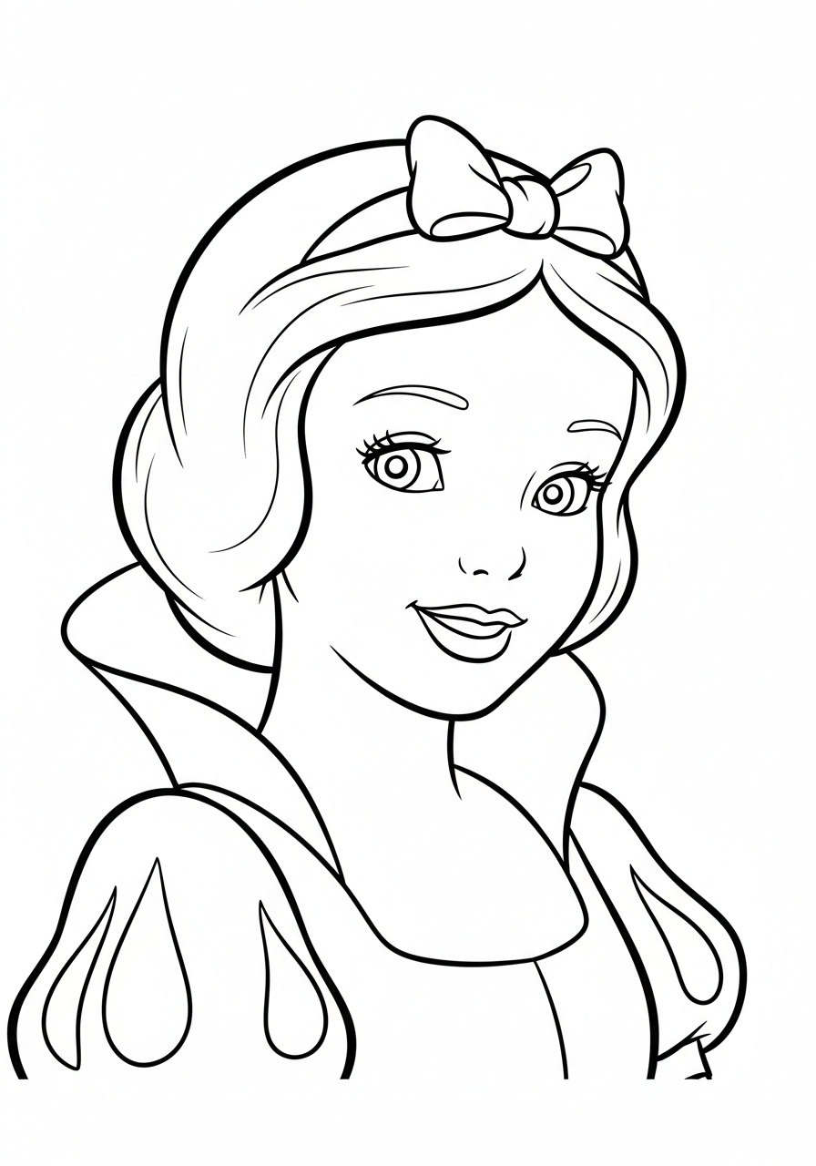 Snow White line art coloring page