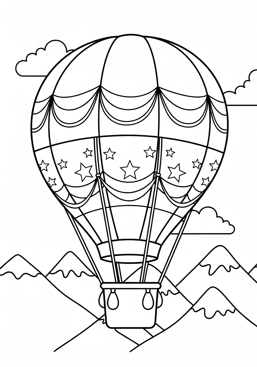 coloring page of Hot Air Balloon