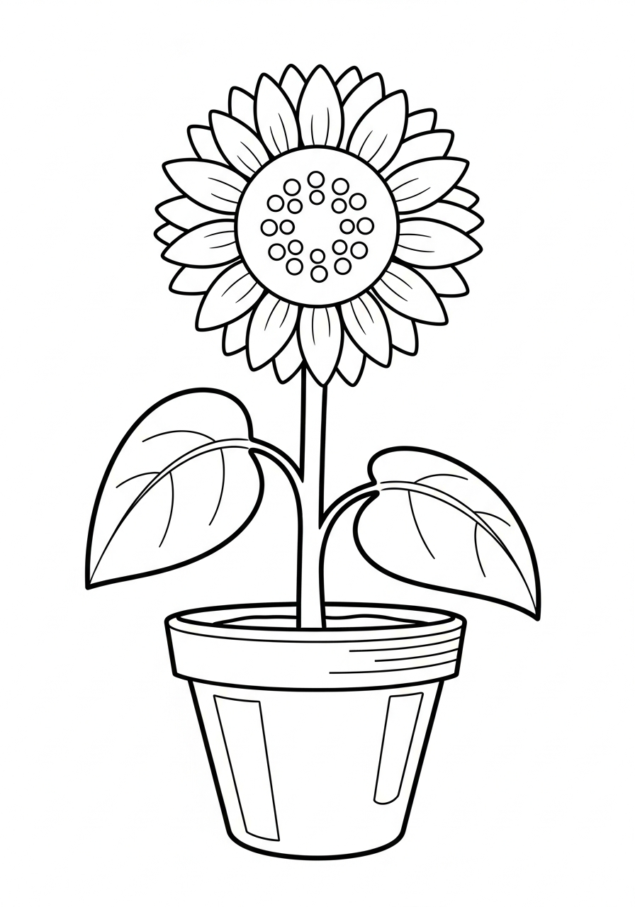 free coloring page sunflower