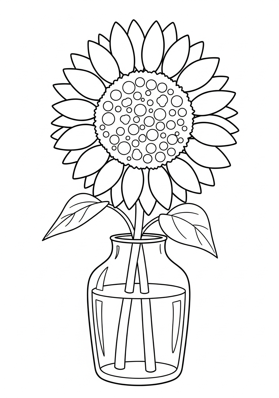 easy sunflower coloring pages for all ages