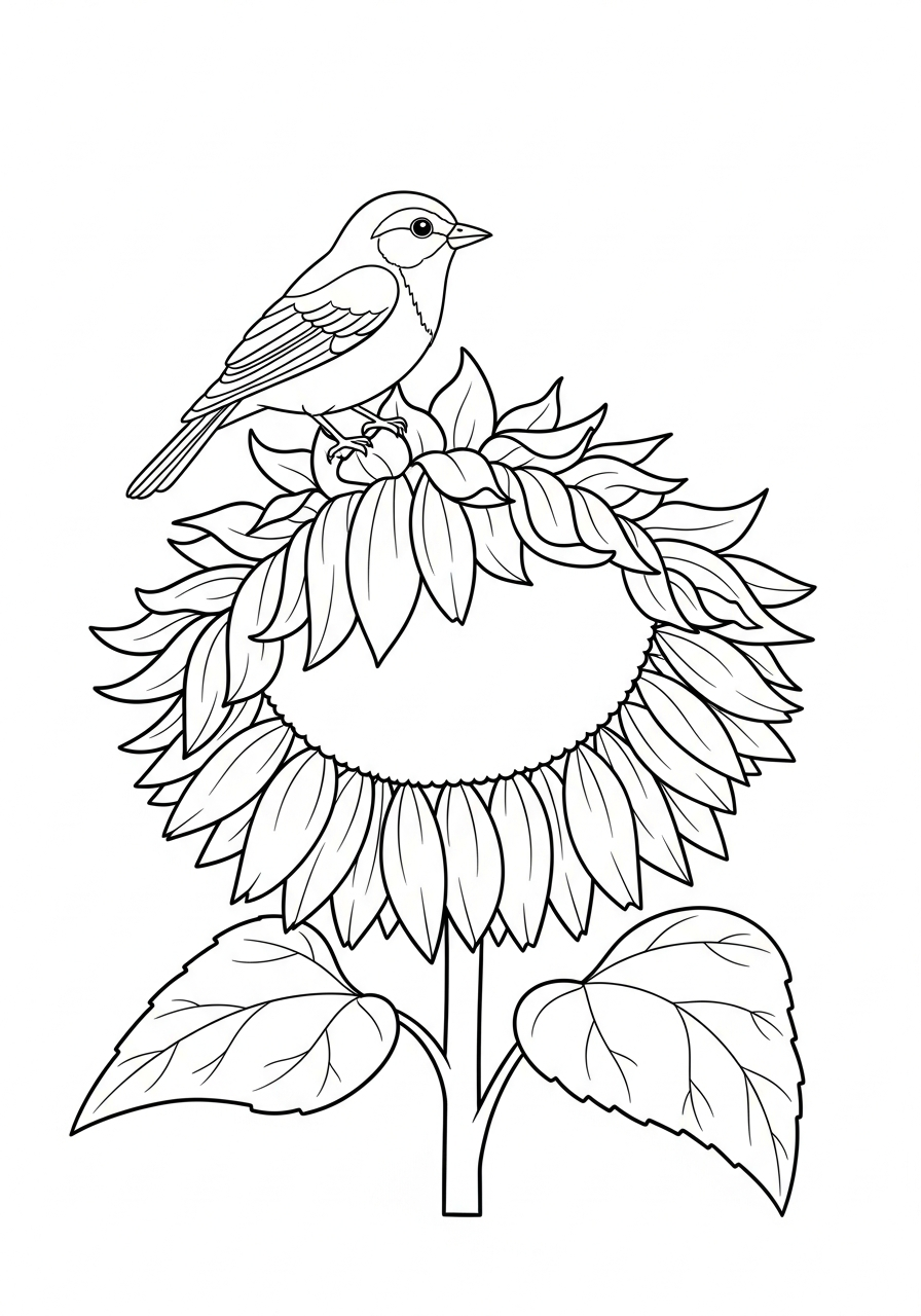 sunflower coloring pages for kindergarten