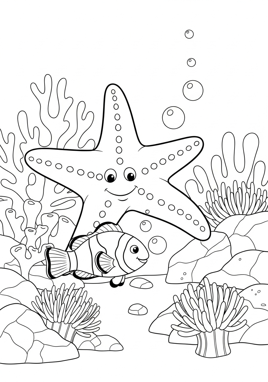 printable Starfish coloring sheets