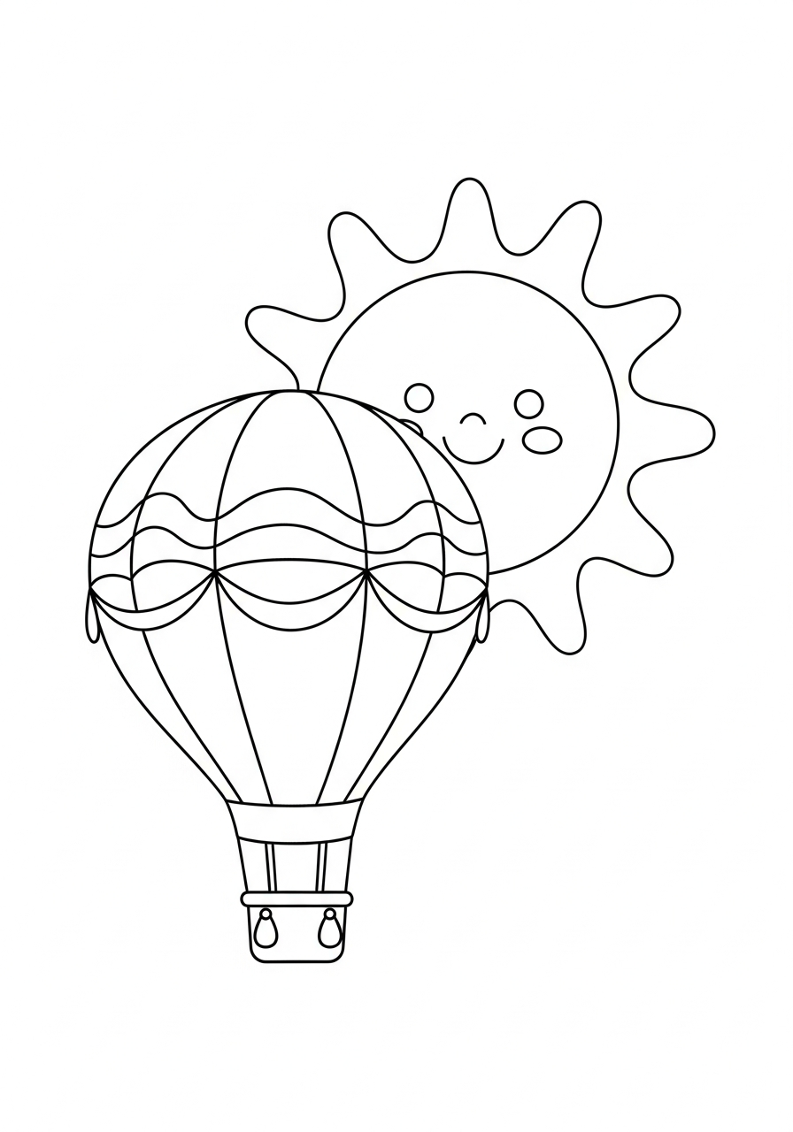 coloring page of Hot Air Balloon 1