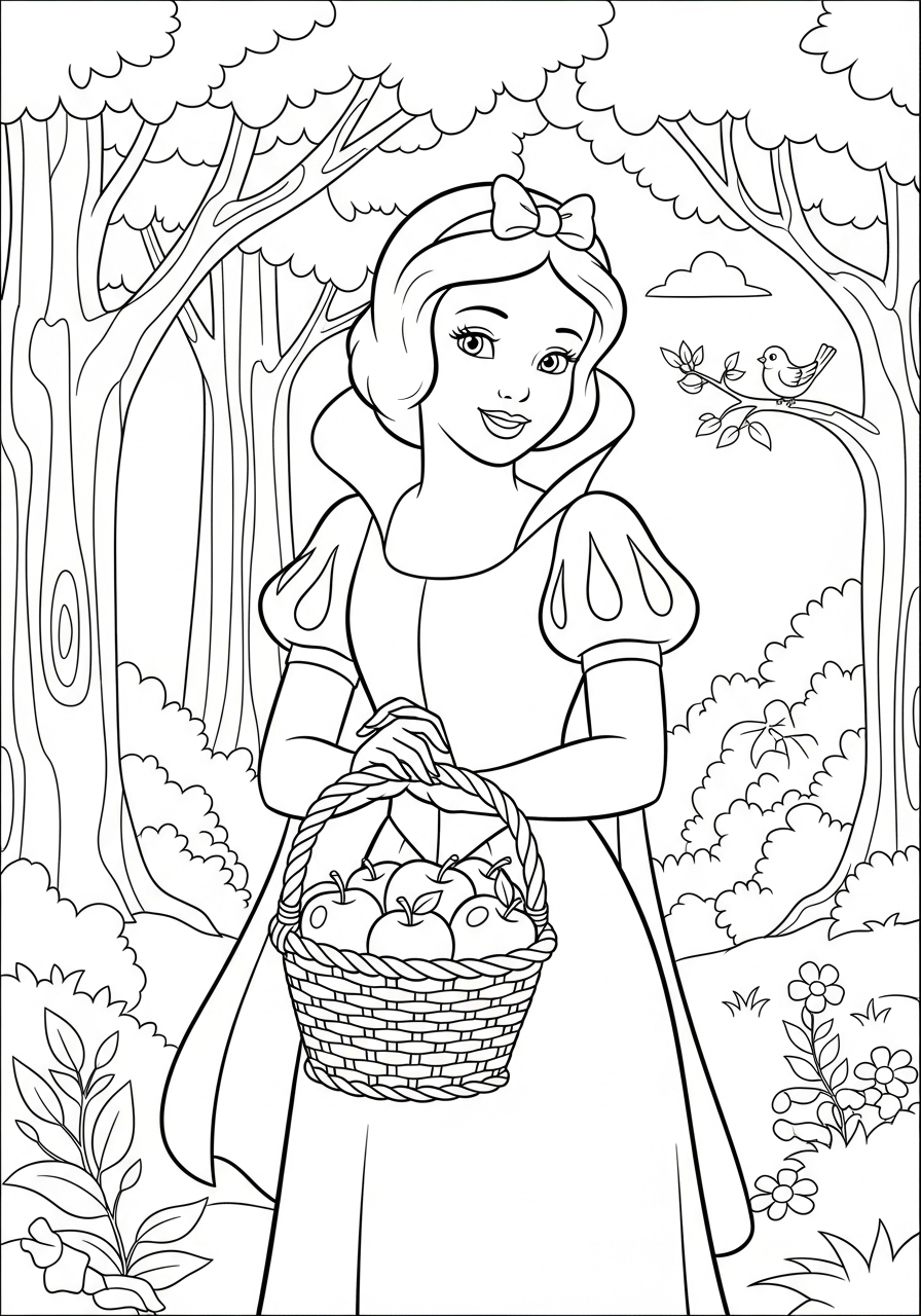 Snow White coloring pages high quality