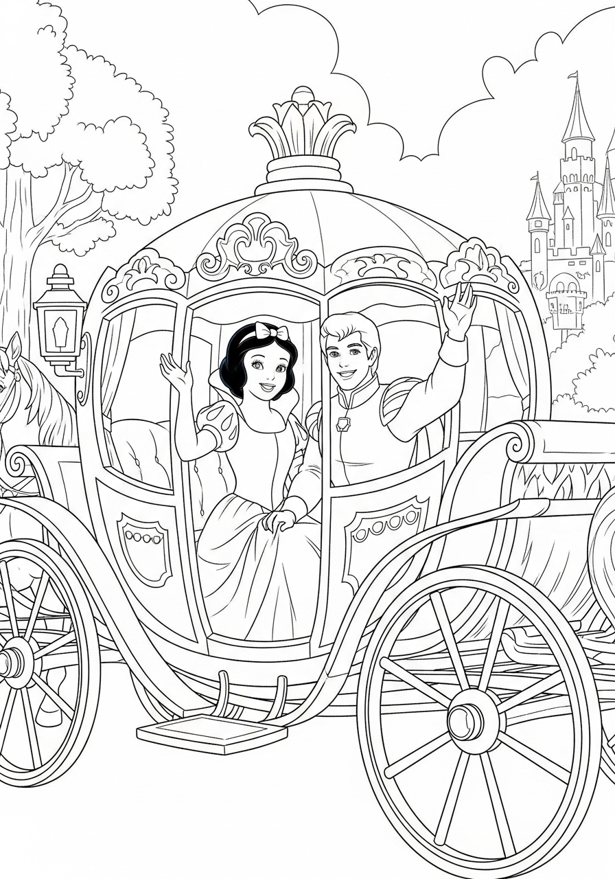 Snow White coloring page for kids