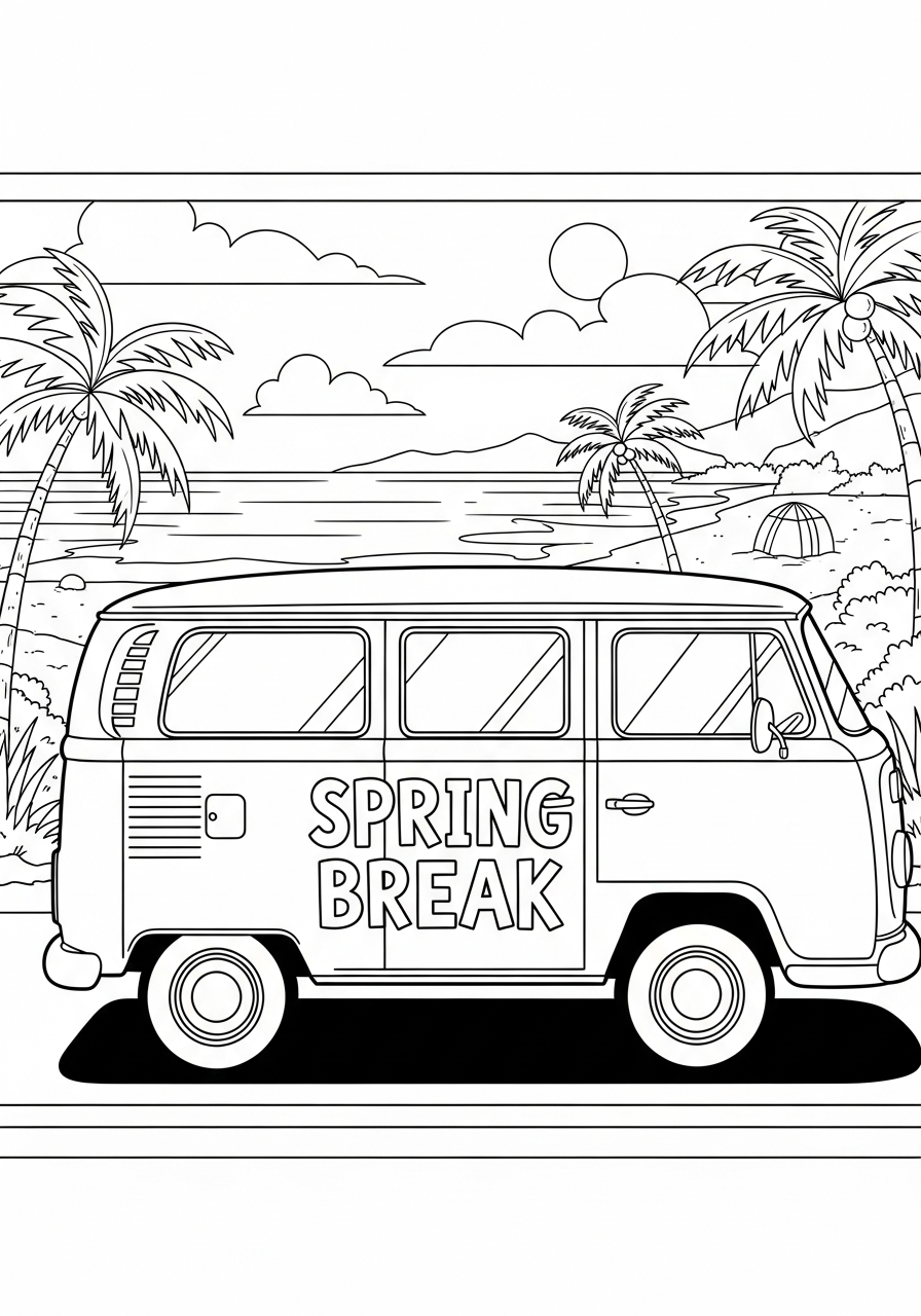 Spring Break coloring sheets