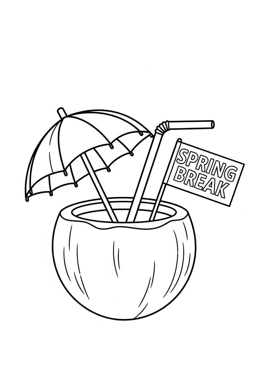 new Spring Break coloring pages