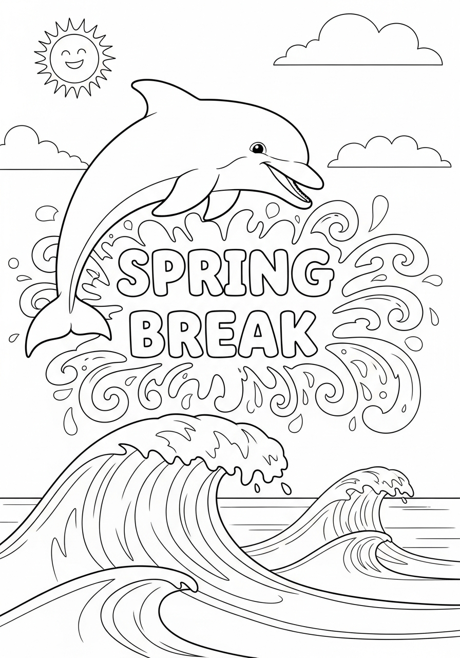 download Spring Break coloring pages