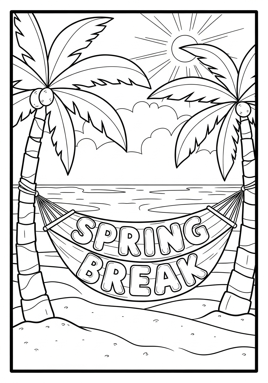 Spring Break coloring sheet