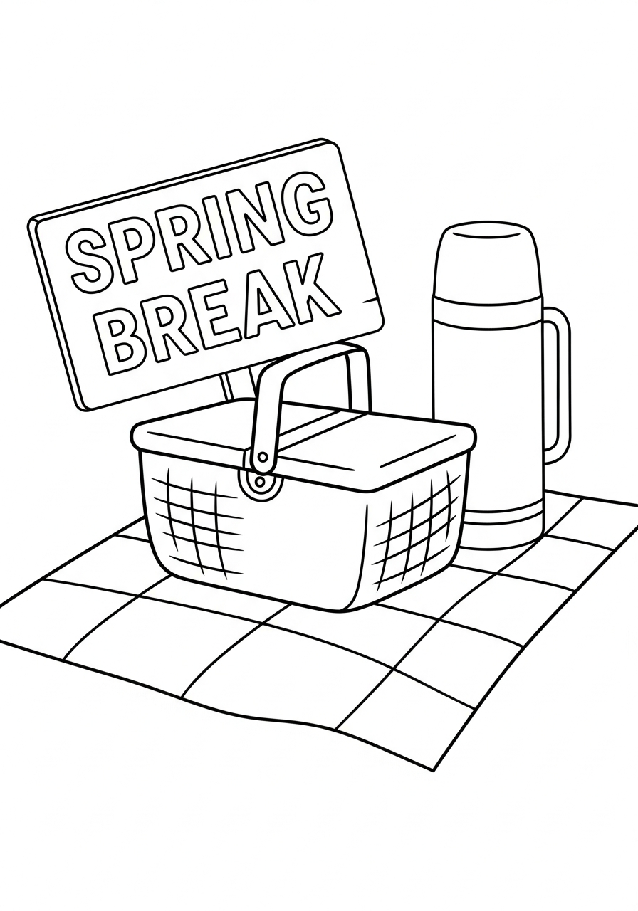 Spring Break coloring pages online
