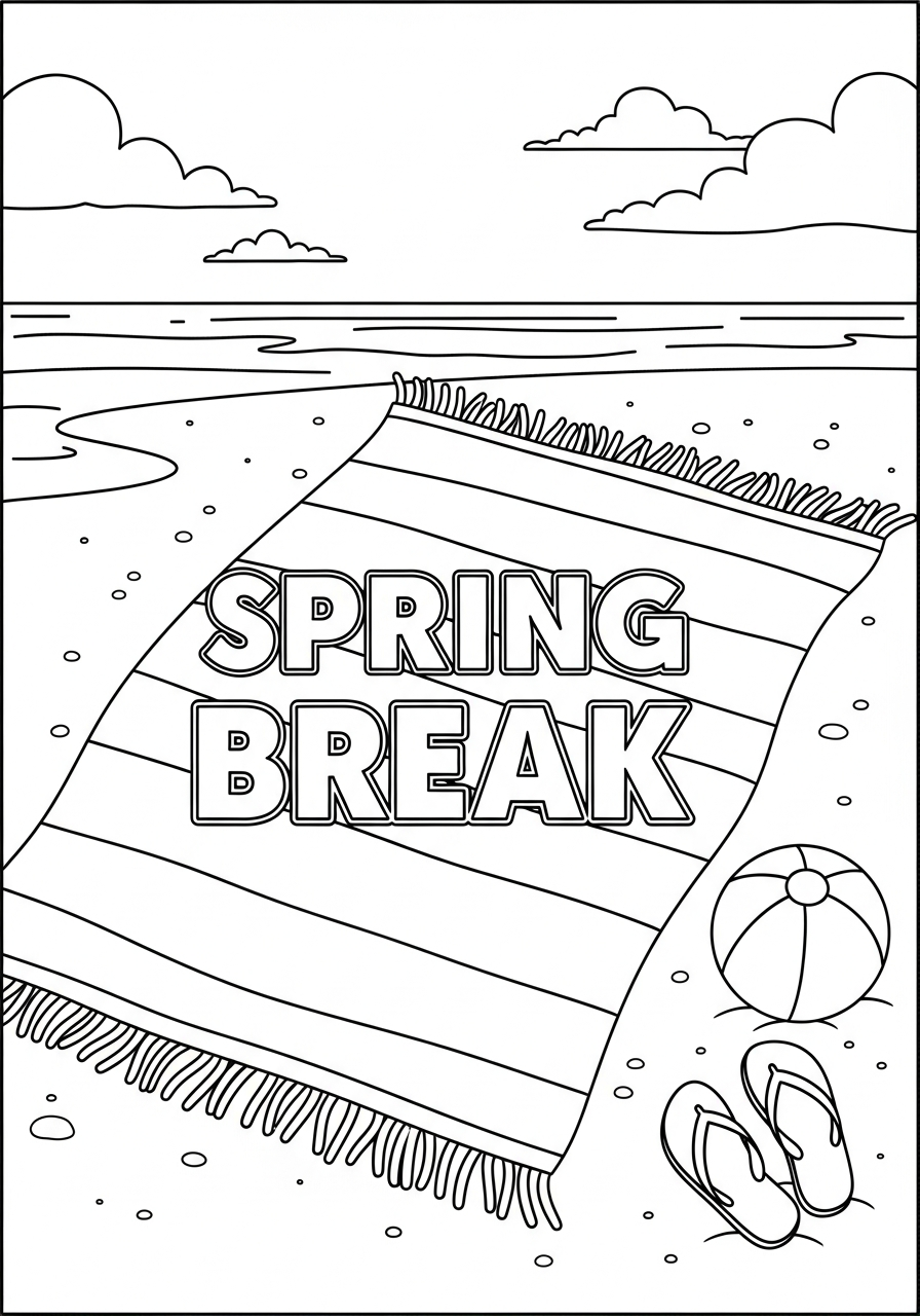 educational Spring Break coloring pages