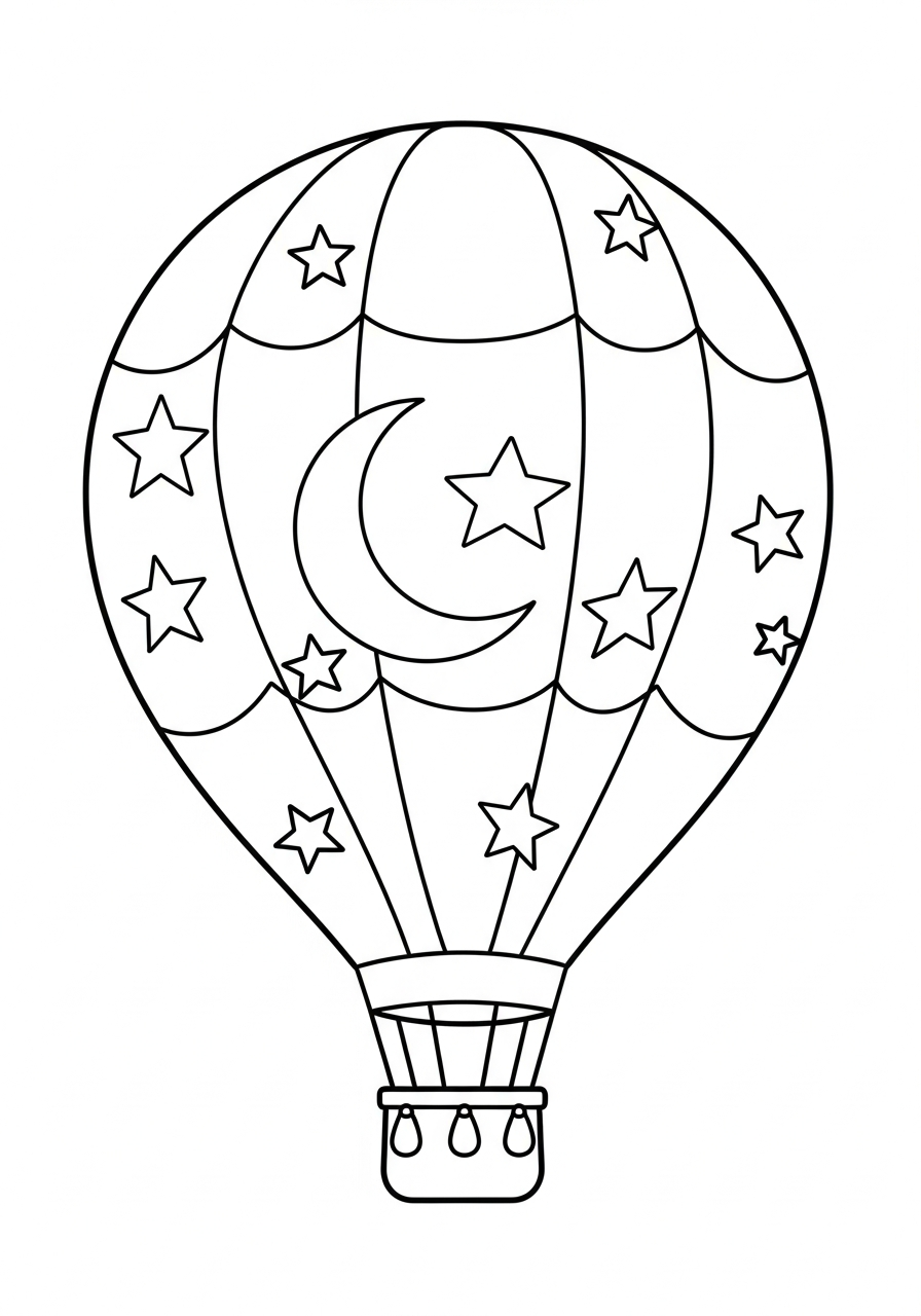 free coloring page Hot Air Balloon