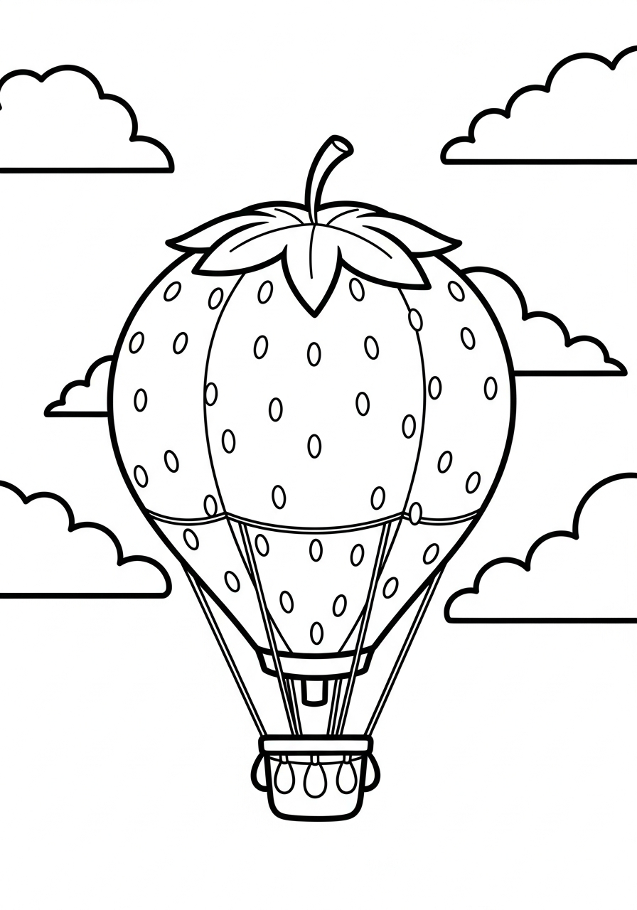 Strawberry coloring pages black and white