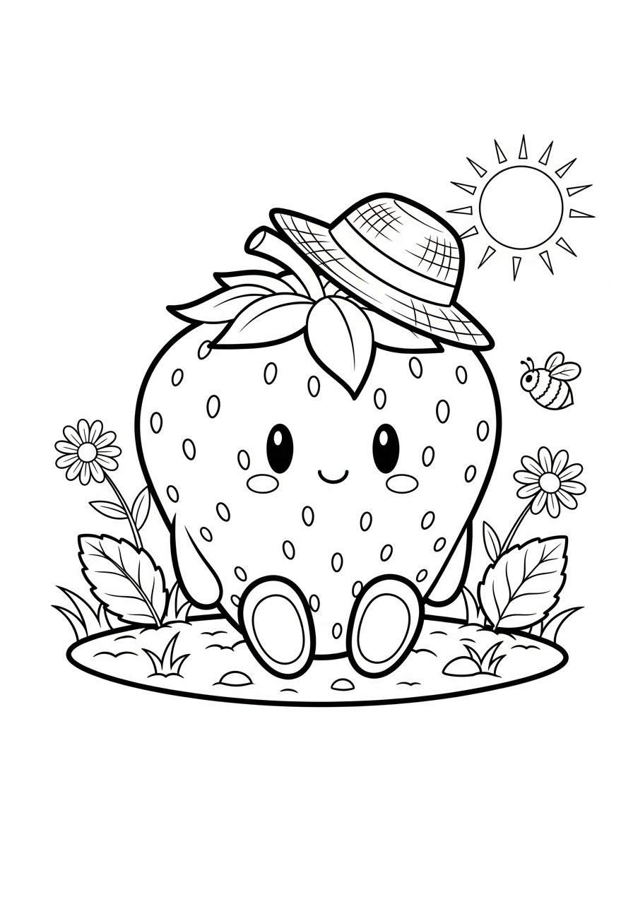 Strawberry color page