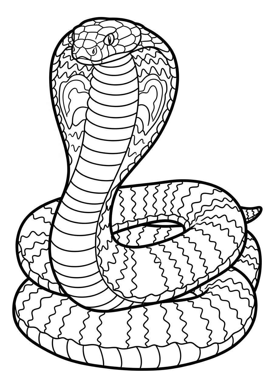 free coloring page King Cobra