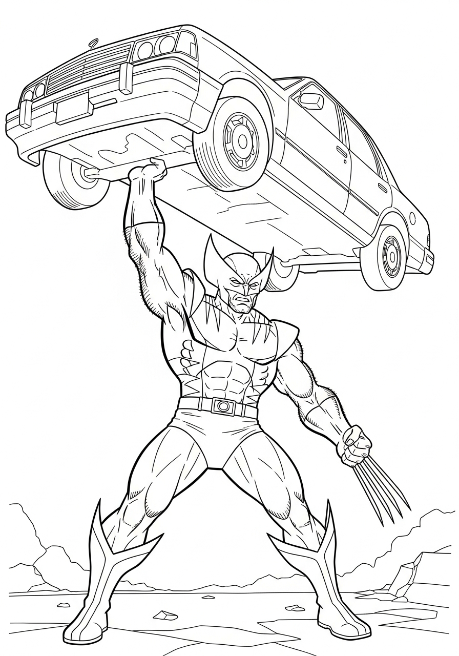 Wolverine coloring pages black and white