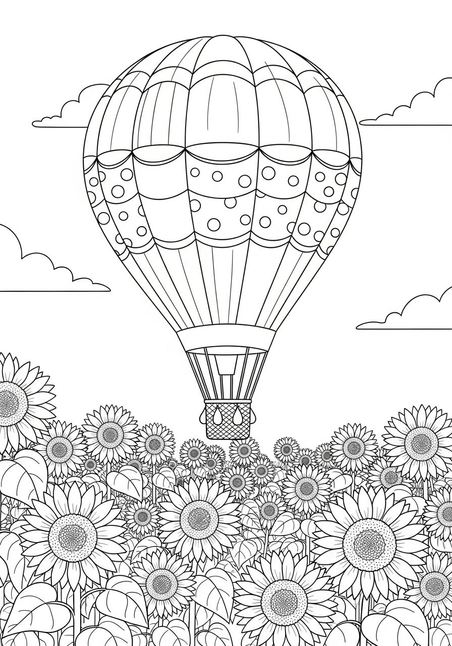 print Hot Air Balloon coloring pages 1