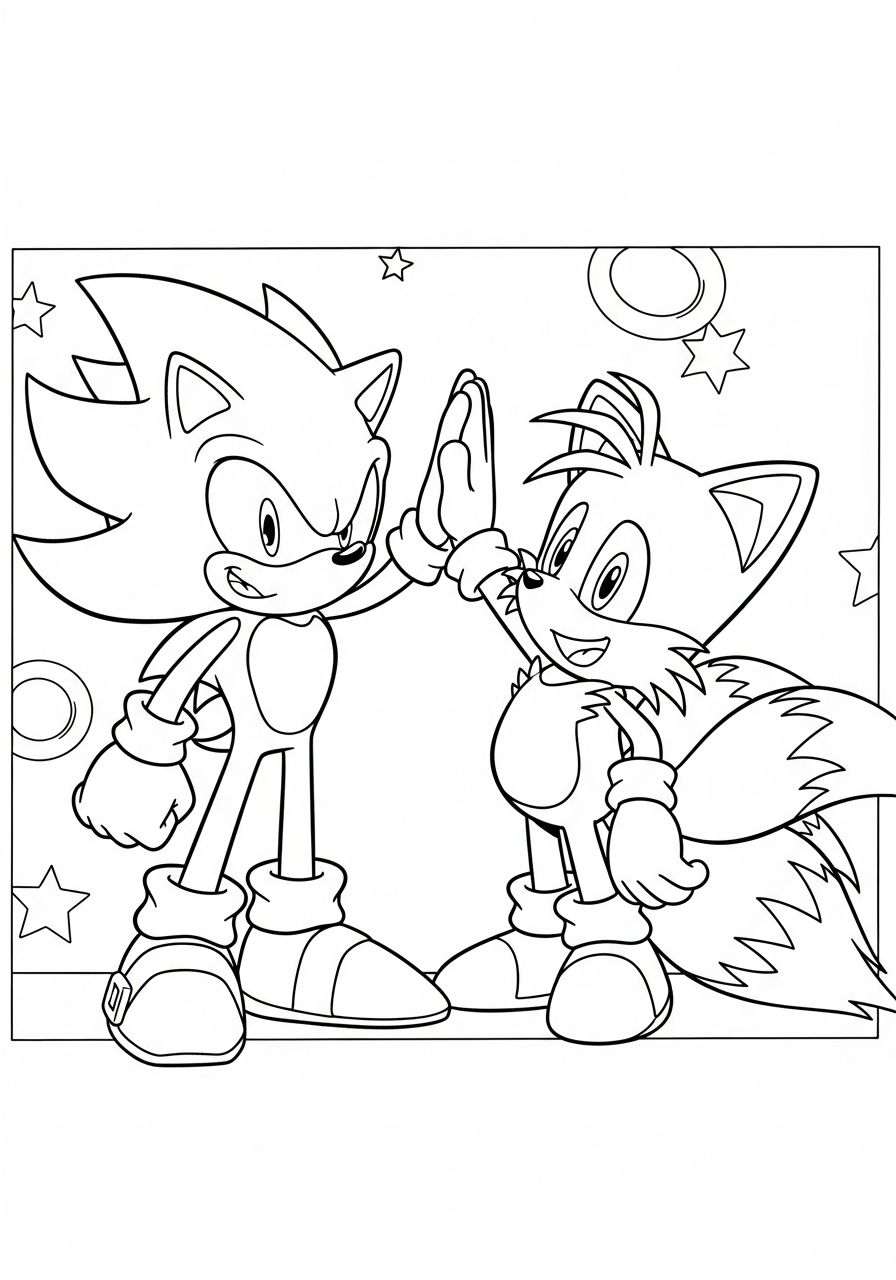 Super Sonic coloring page to print