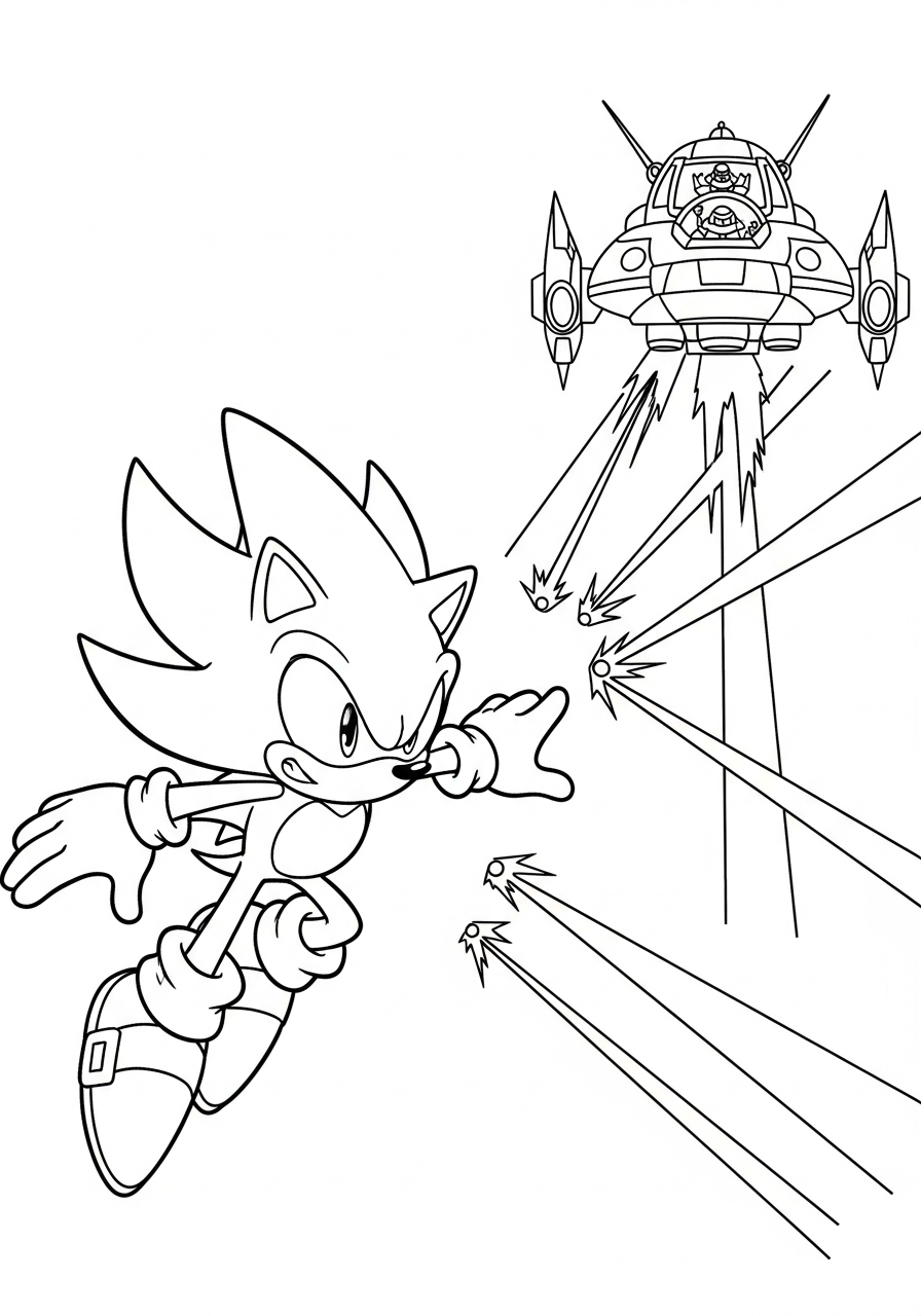 Super Sonic coloring page printable
