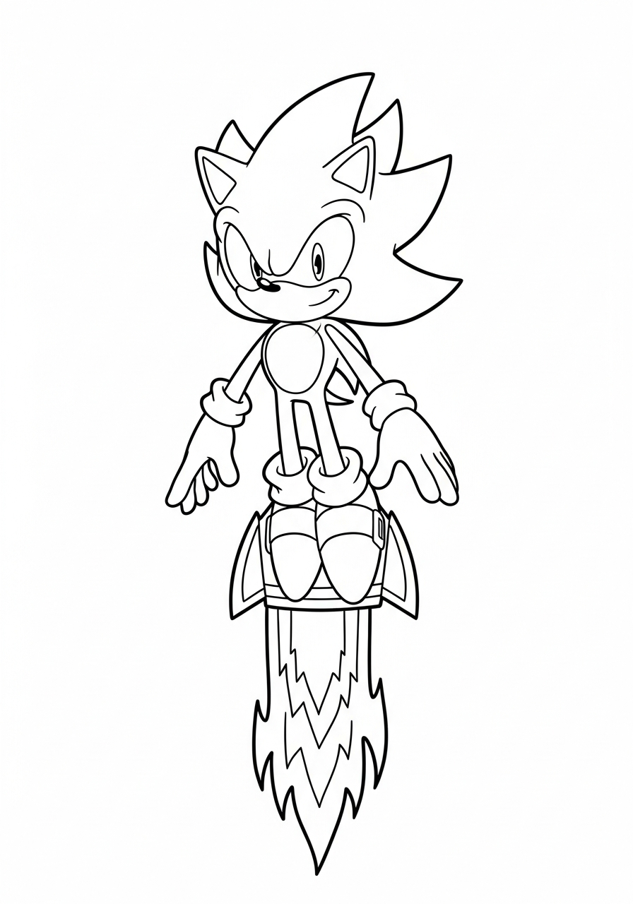 Super Sonic coloring pages free print