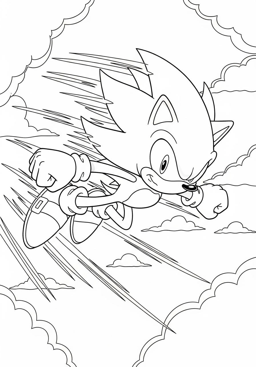 Super Sonic coloring pages online