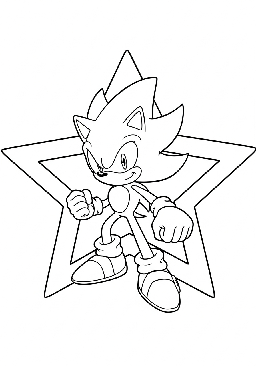 free Super Sonic coloring sheets