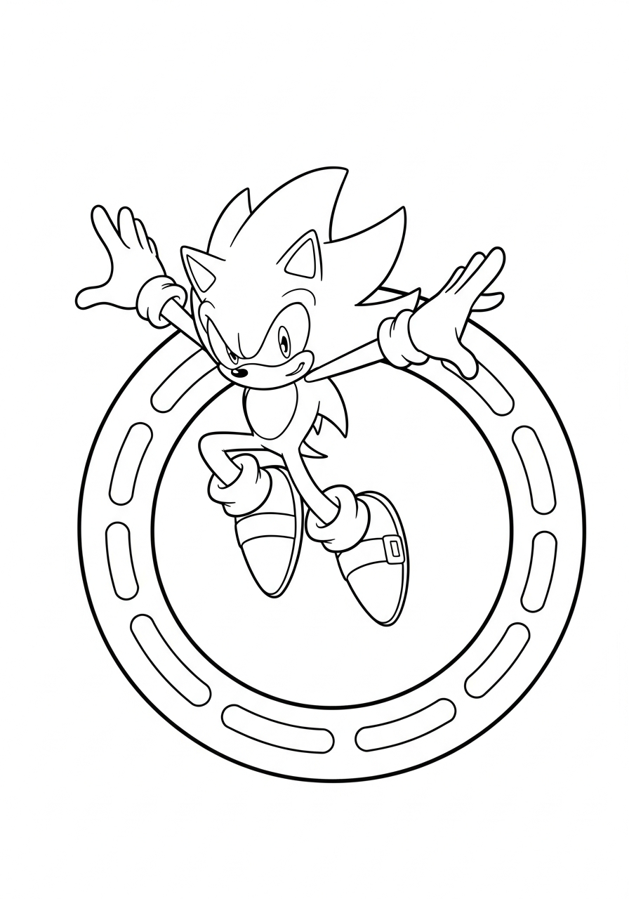 Super Sonic coloring pages for preschoolers