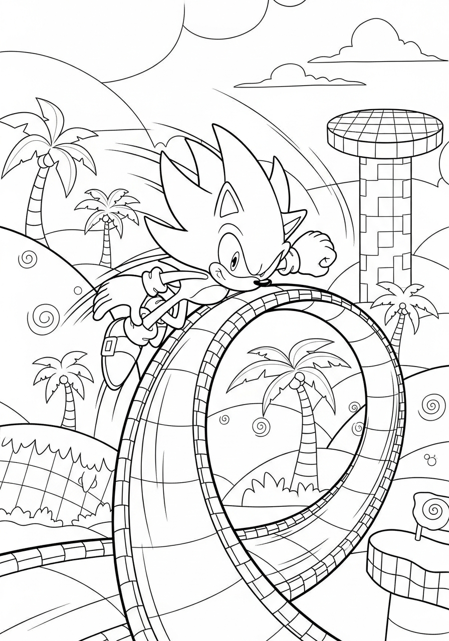 Super Sonic coloring sheets free