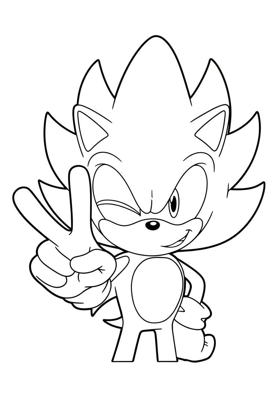 print Super Sonic coloring pages