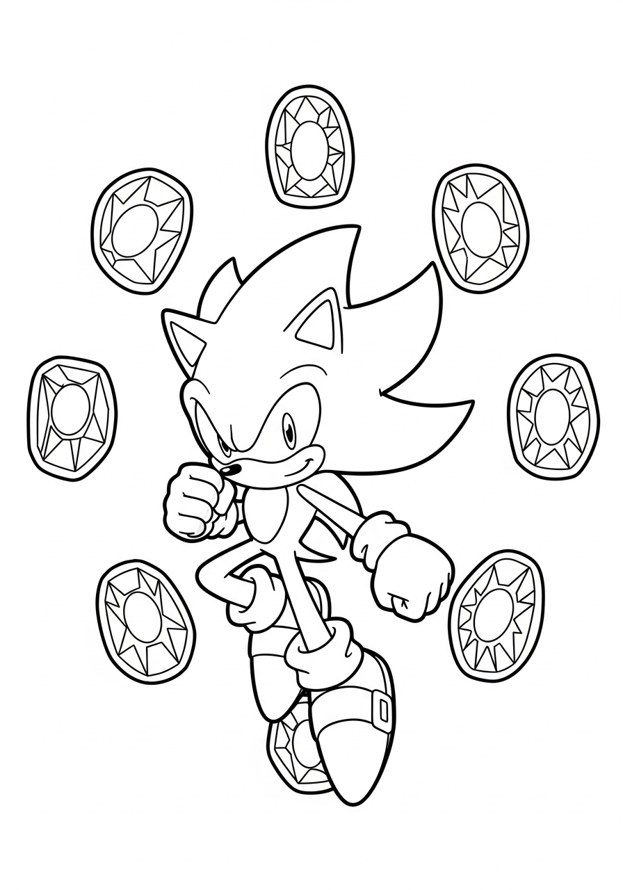 cute Super Sonic coloring pages