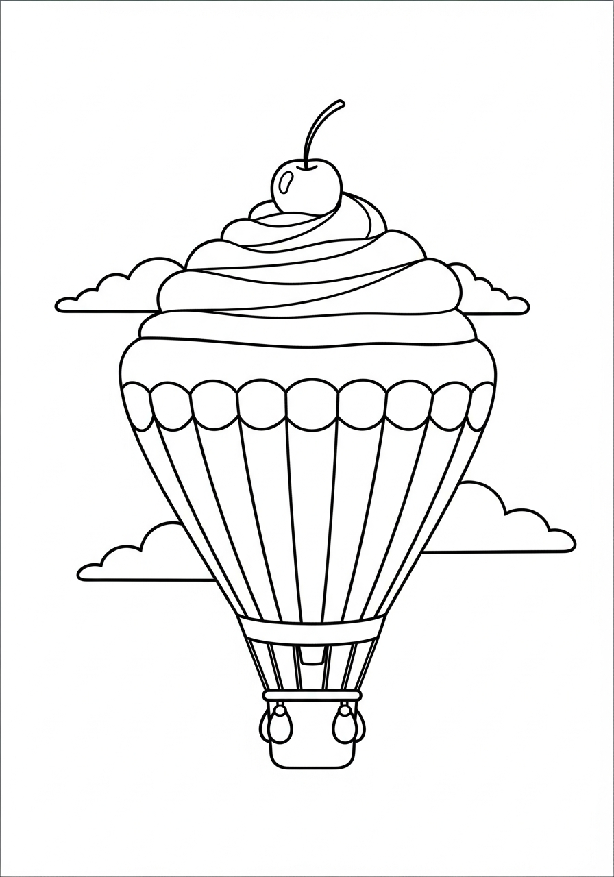 simple Hot Air Balloon coloring pages