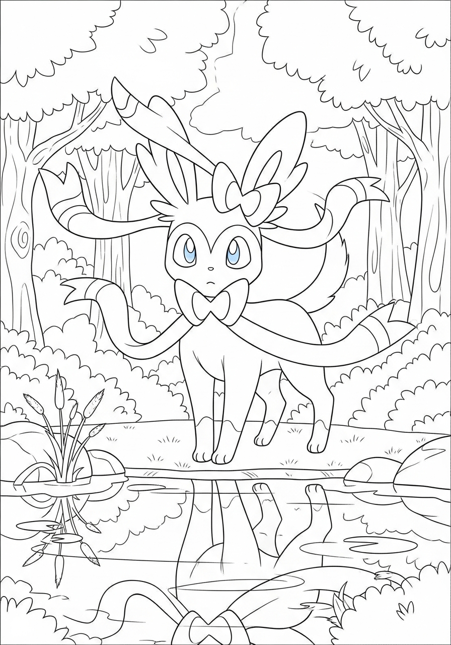 Sylveon coloring pages free