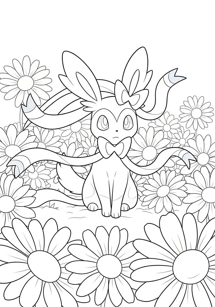 printable full page Sylveon coloring pages