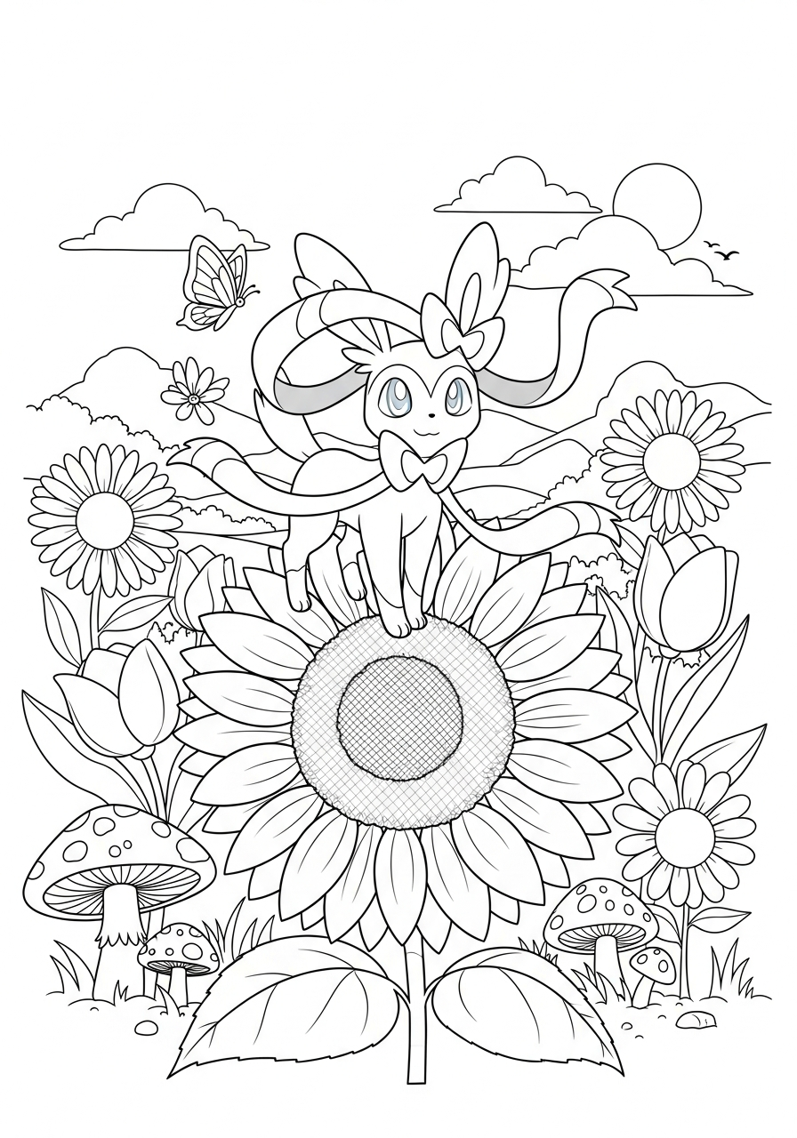 Sylveon coloring pages printable pdf