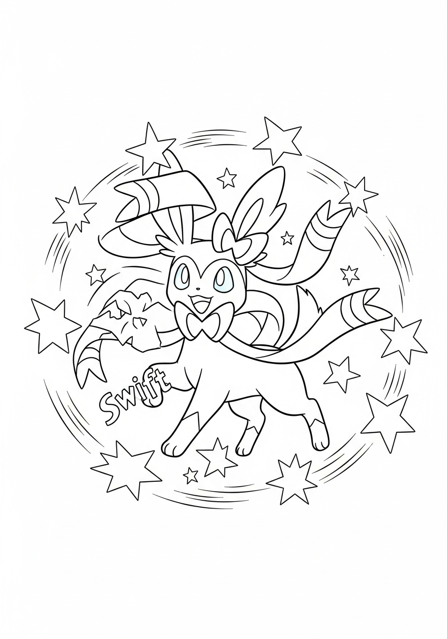 Sylveon coloring pages easy