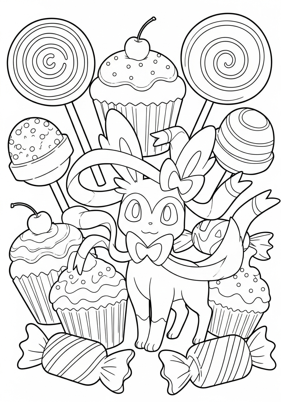 Sylveon coloring pages pdf to print