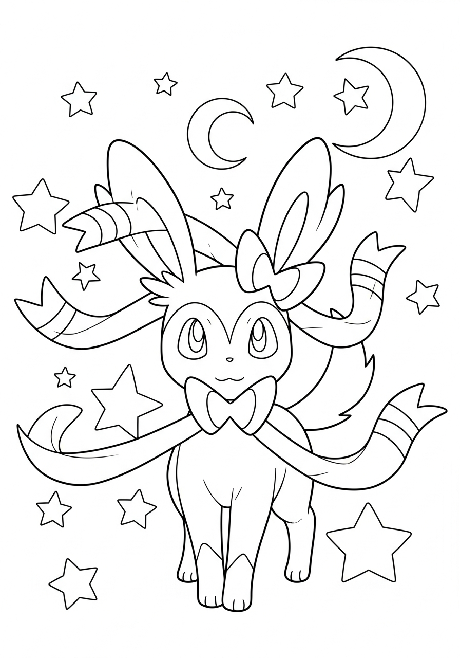 printable Sylveon coloring sheets