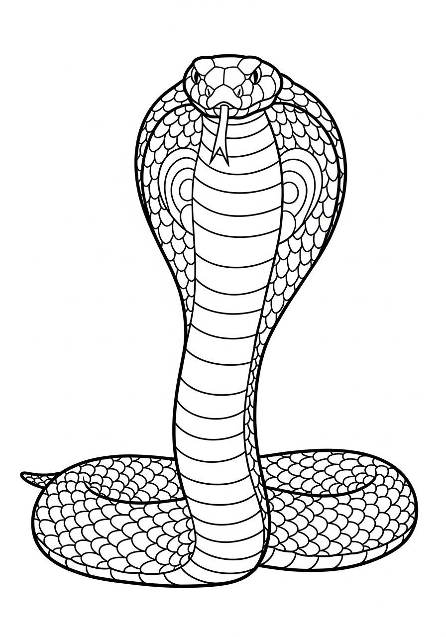 King Cobra coloring pages to print 2