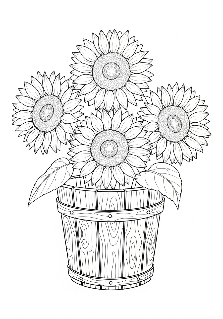 sunflower coloring page free printable