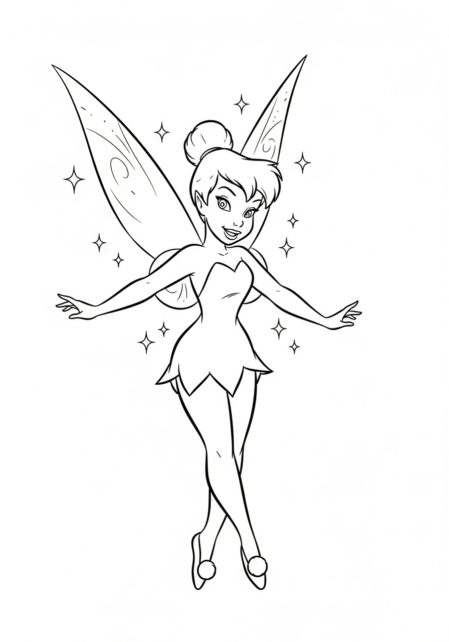 Tinkerbell coloring page free