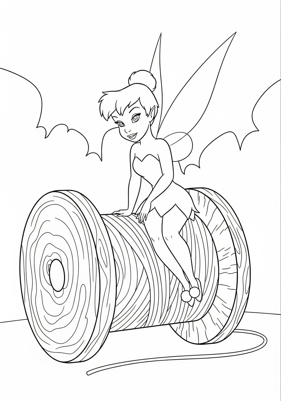 easy Tinkerbell coloring pages for all ages