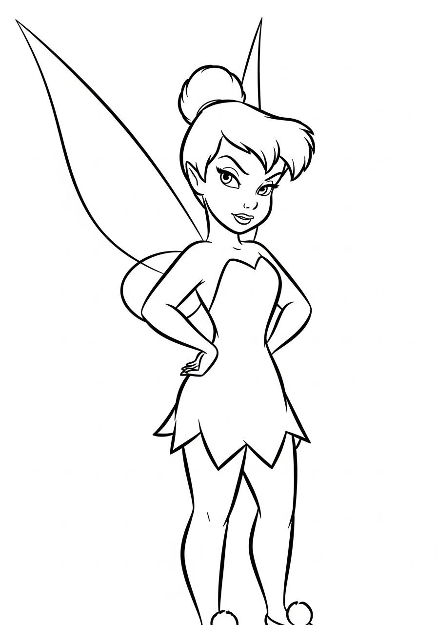 Tinkerbell coloring pages hard