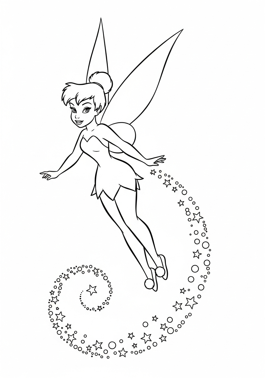 Tinkerbell line art coloring page