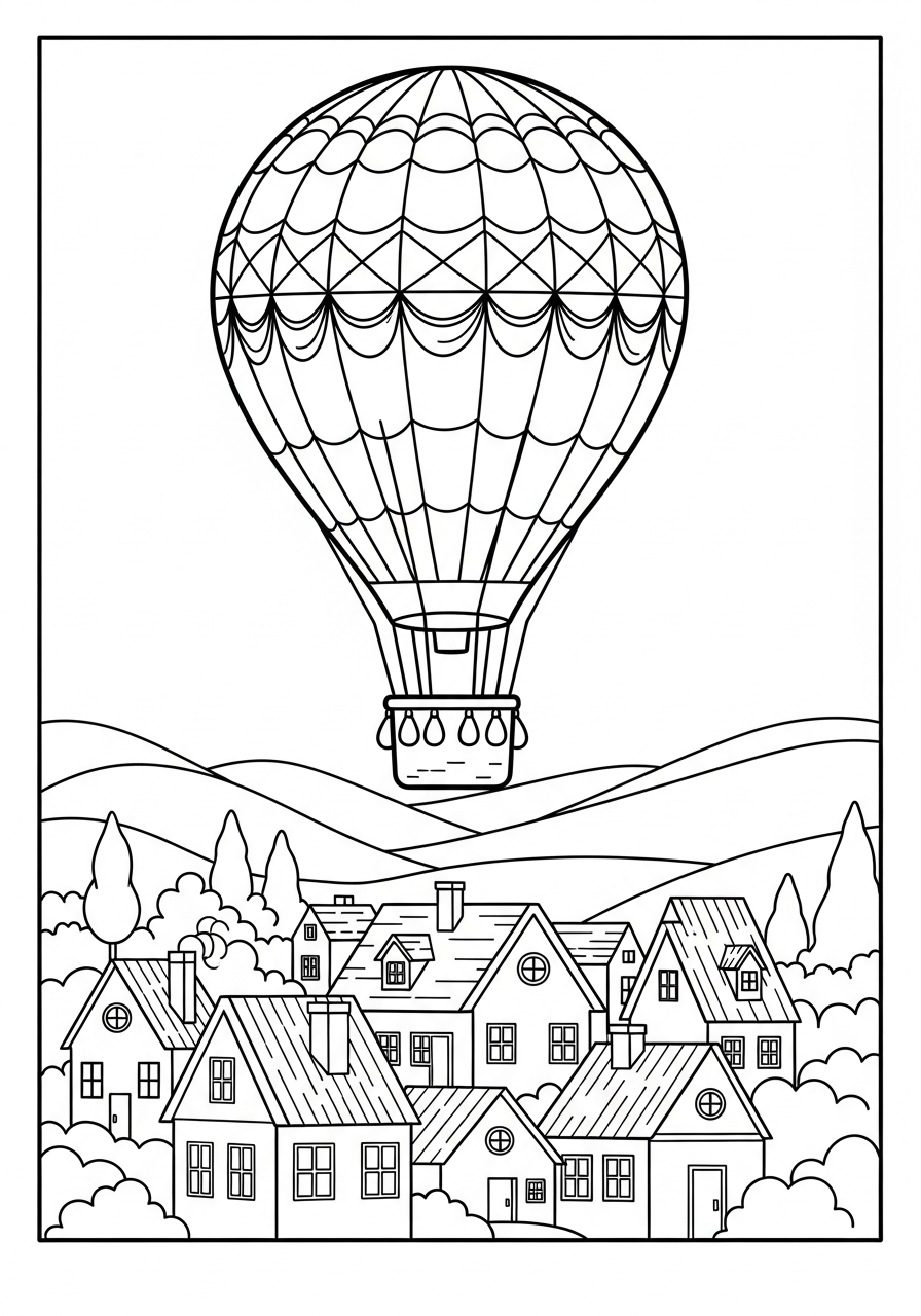Hot Air Balloon coloring pages high quality