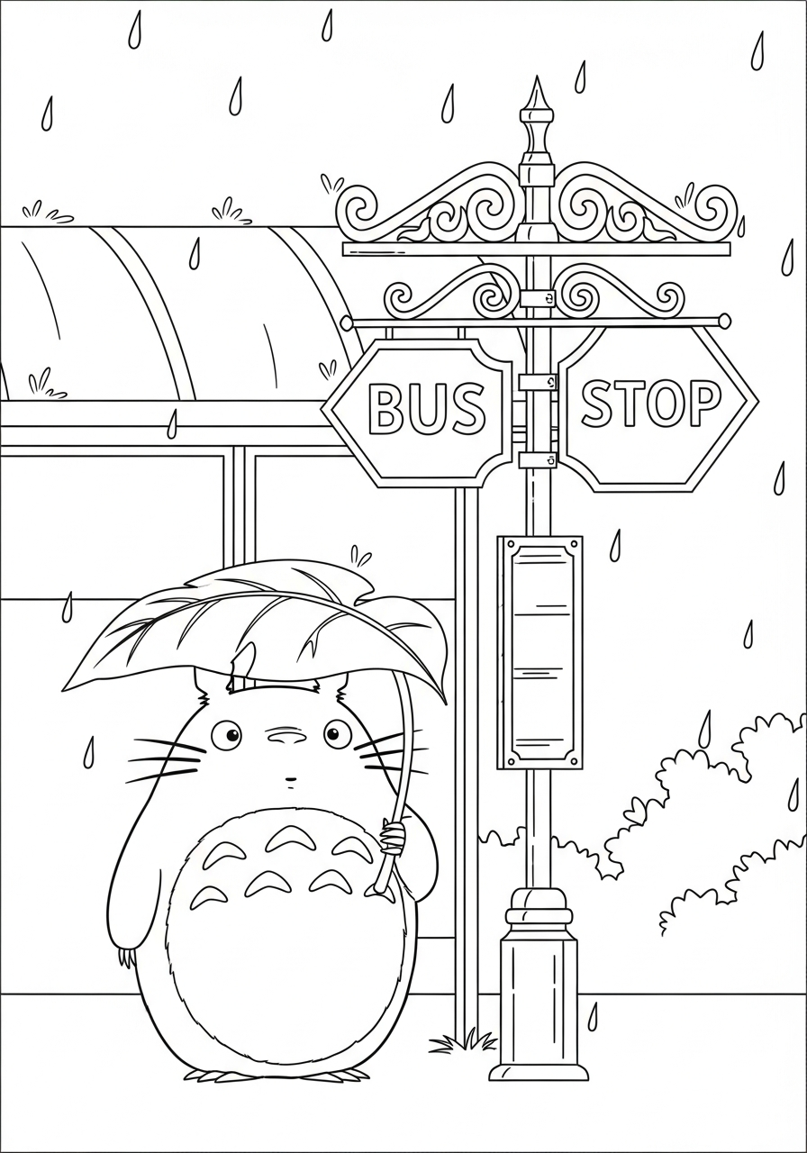 detailed Totoro coloring pages