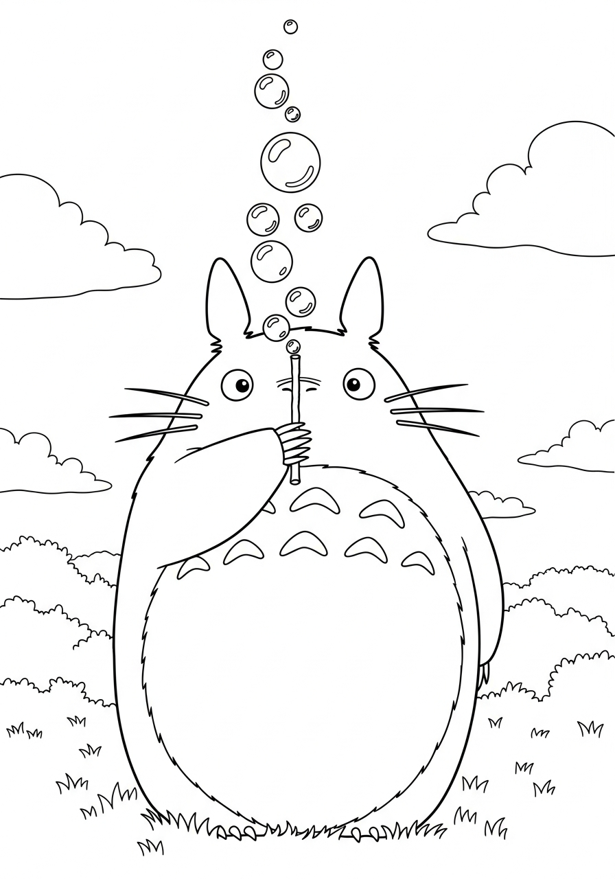 Totoro coloring pages for kindergarten